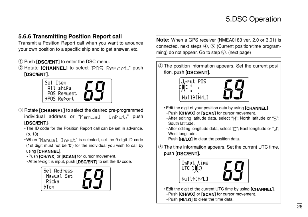 Furuno FM-3000 manual Transmitting Position Report call 