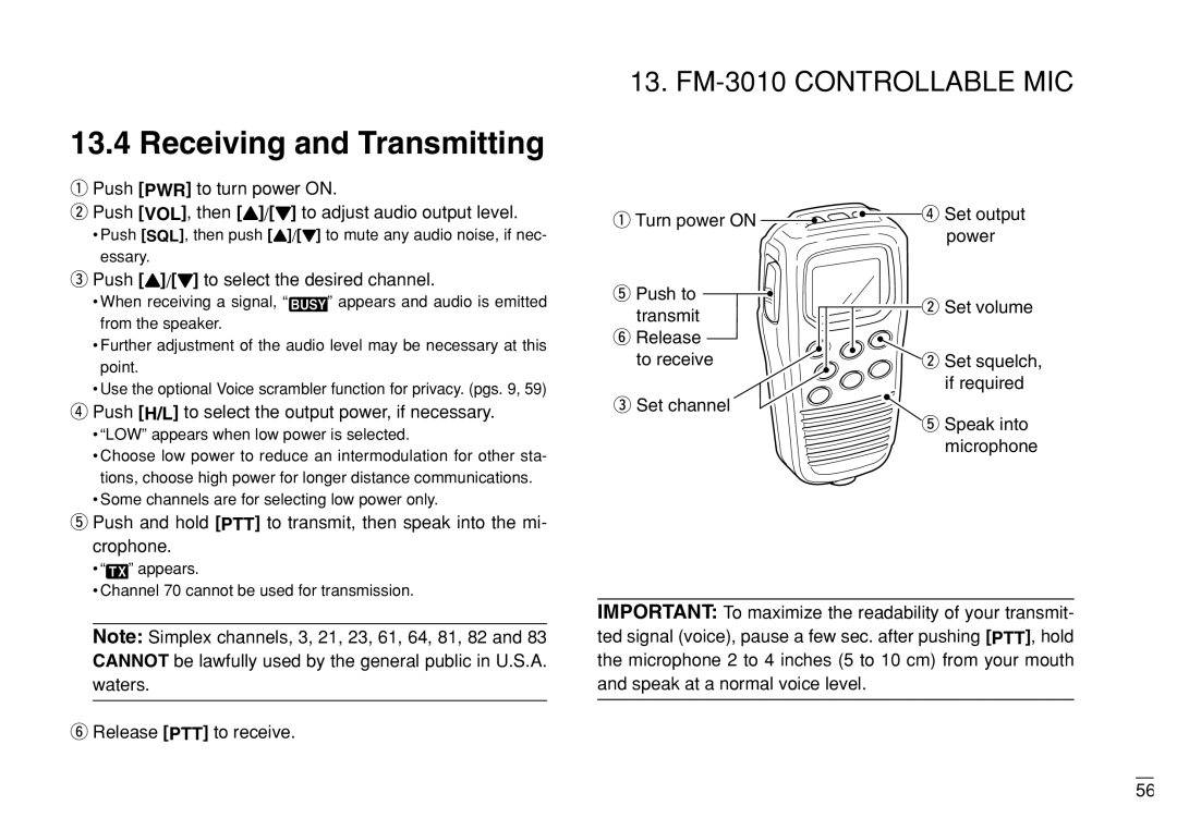 Furuno FM-3000 manual Turn power on Set output, Push Y/Z to select the desired channel 