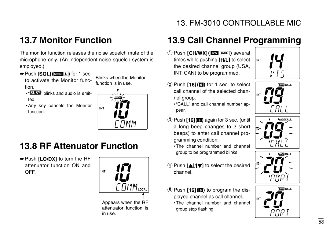 Furuno FM-3000 manual Monitor Function, RF Attenuator Function, Push LO/DX to turn the RF Attenuator function on and OFF 