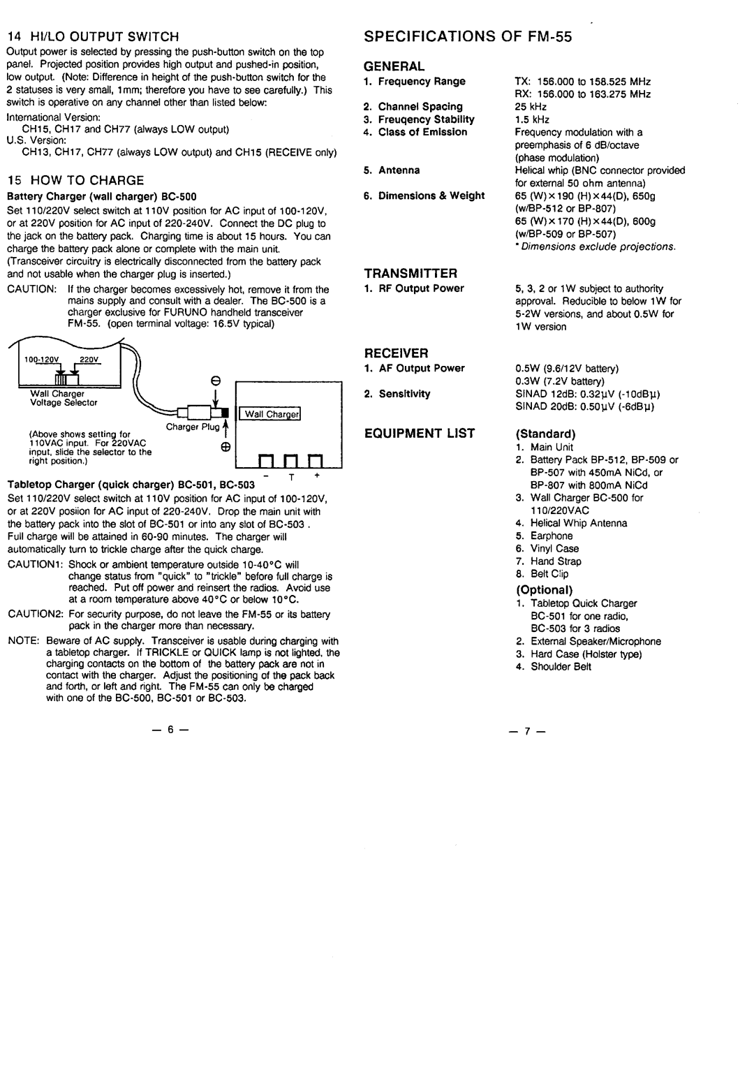 Furuno FM-55 manual 