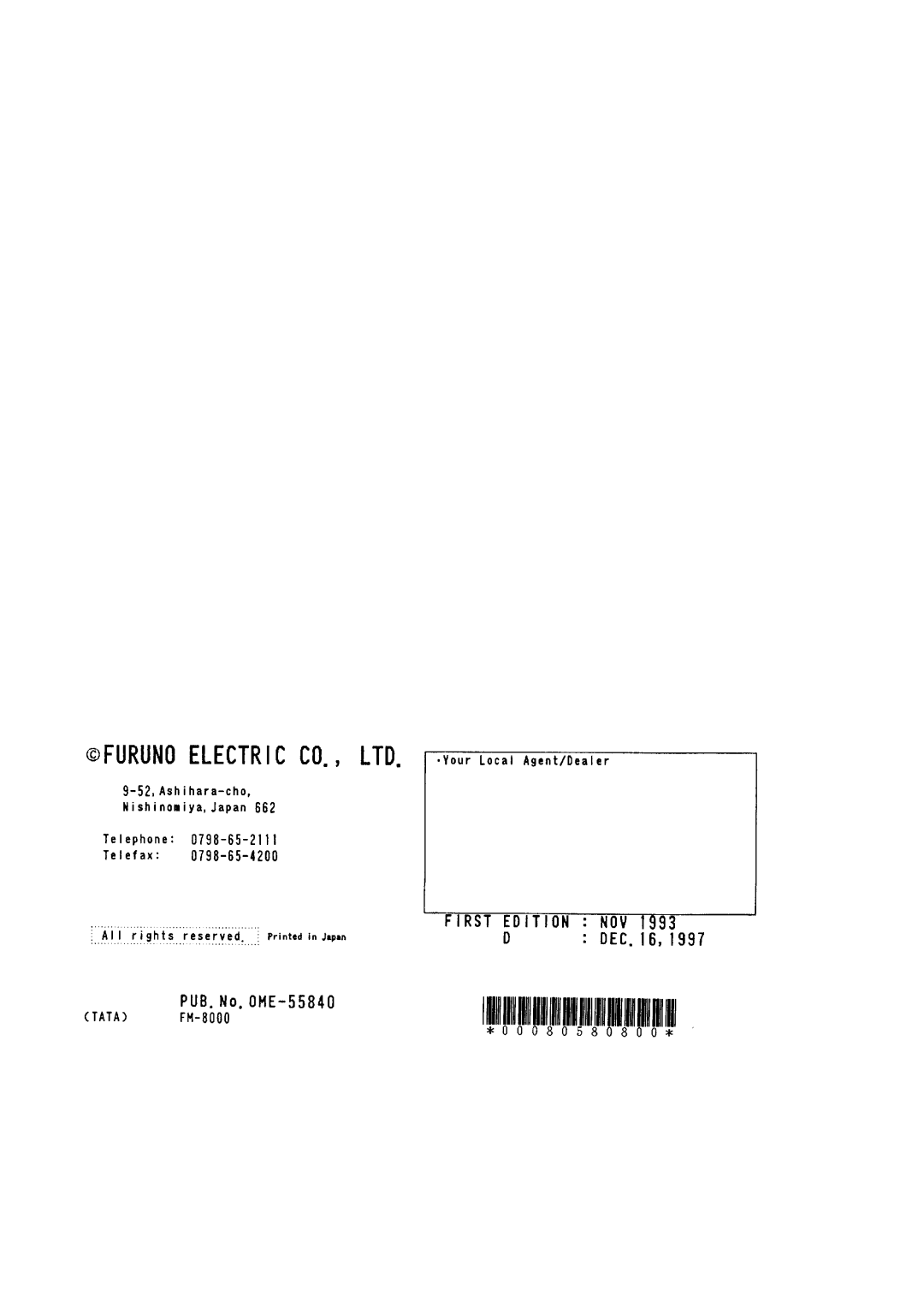 Furuno FM-8000 manual 