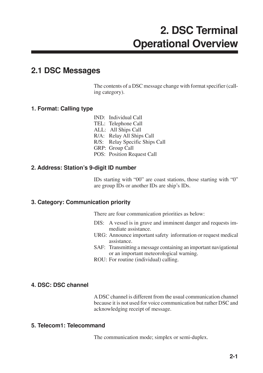 Furuno FM-8500 manual DSC Terminal Operational Overview, DSC Messages 