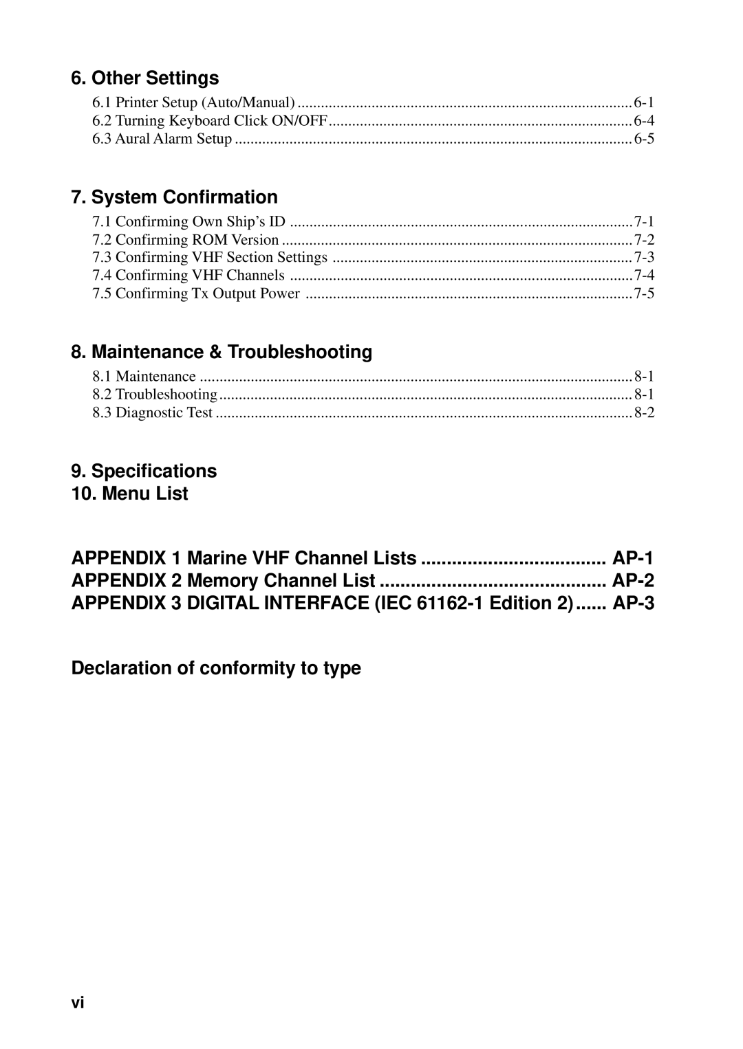 Furuno FM-8500 manual System Confirmation, Maintenance Troubleshooting Diagnostic Test 