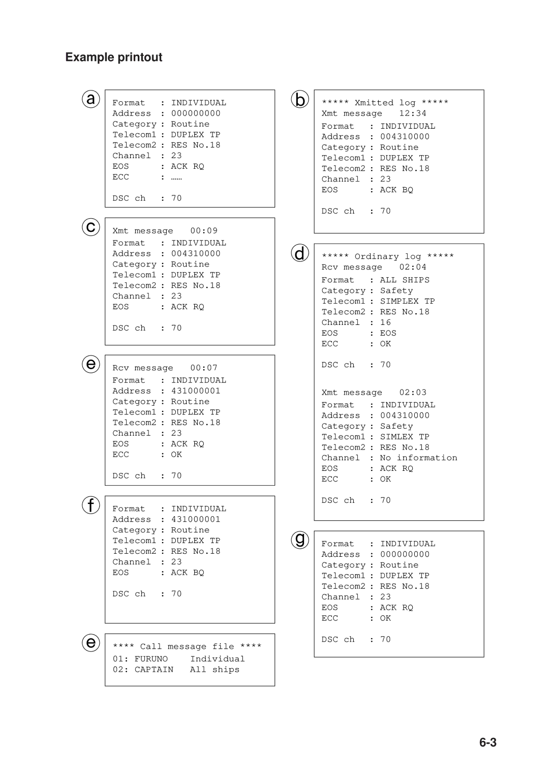 Furuno FM-8500 manual Example printout 