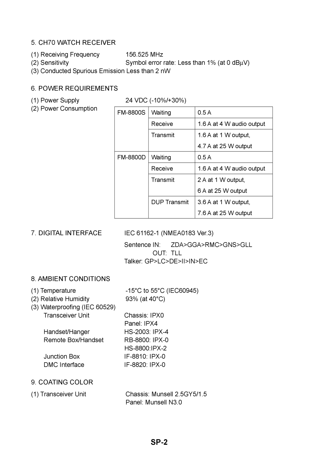 Furuno FM-8800D manual SP-2, Out Tll 