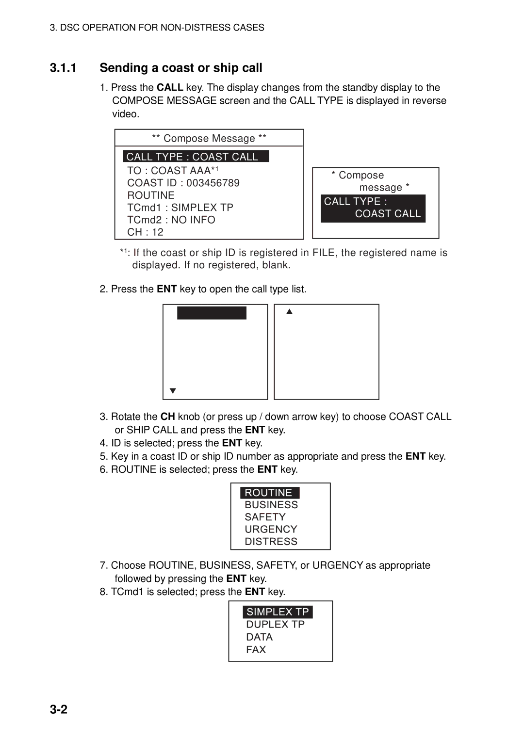 Furuno FM-8800D manual Sending a coast or ship call 