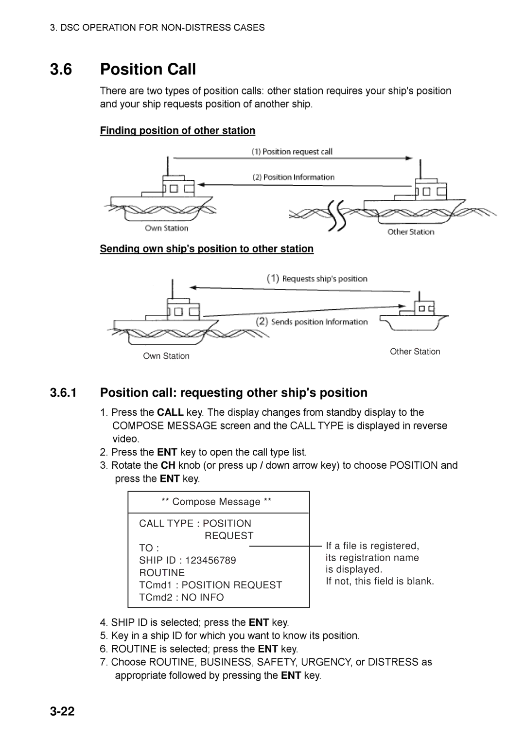 Furuno FM-8800D manual Position Call, Position call requesting other ships position 