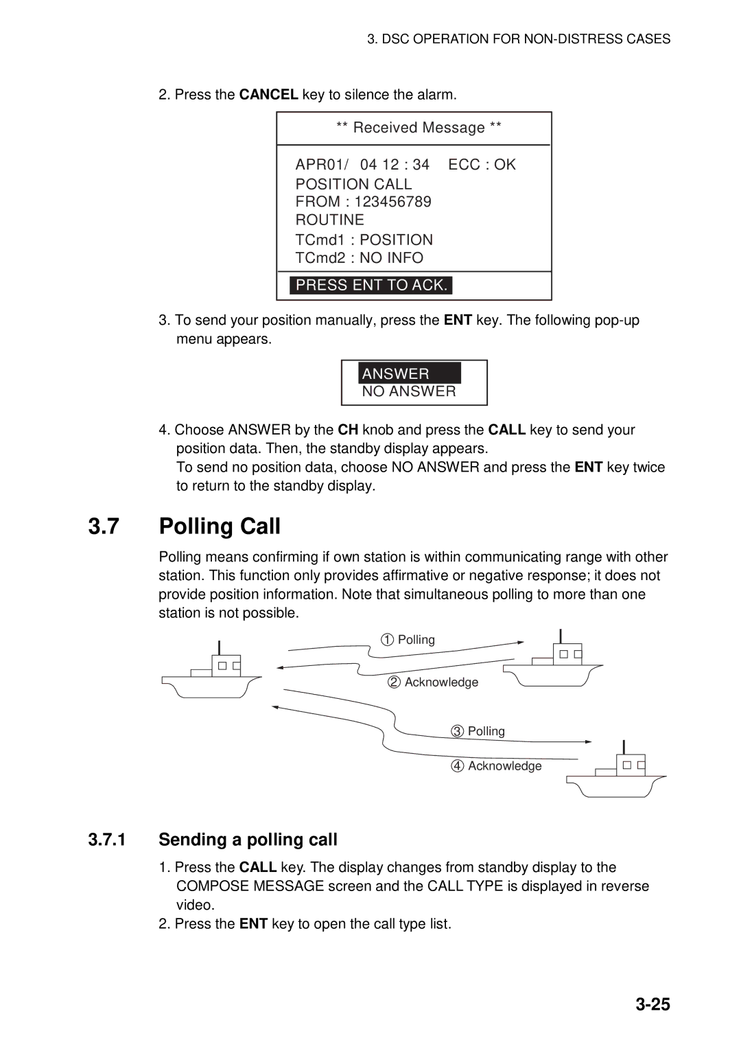 Furuno FM-8800D manual Polling Call, Sending a polling call, Position Call 