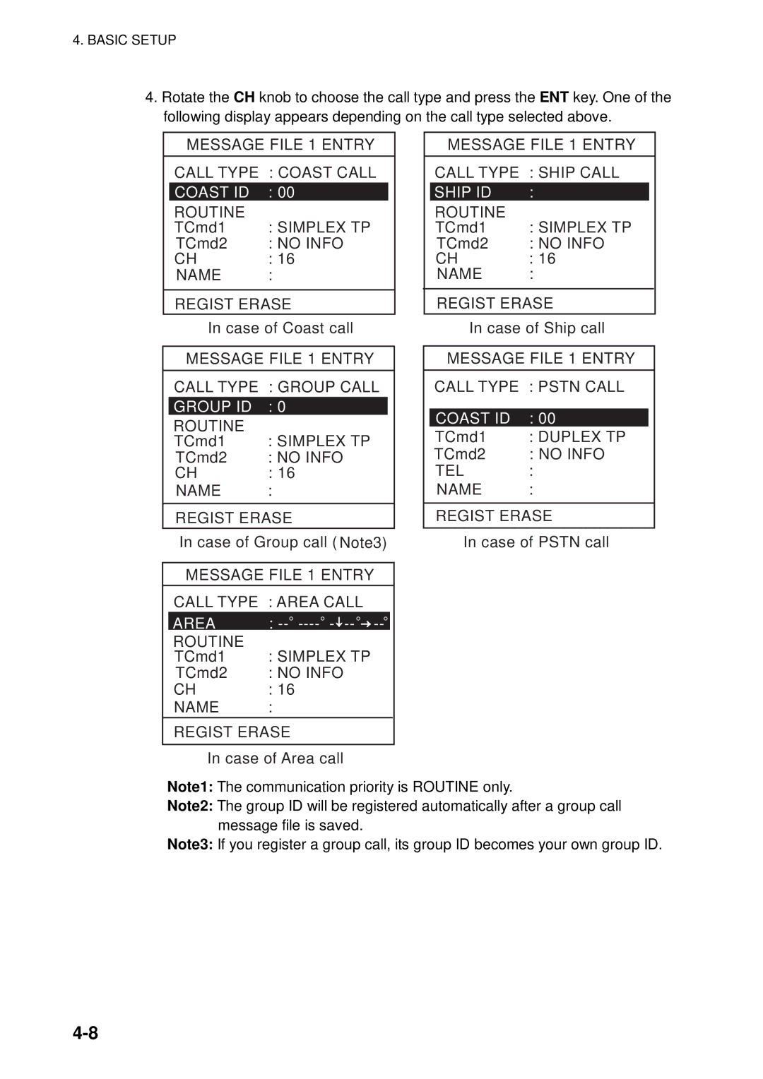 Furuno FM-8800D manual Group ID, Area, Ship ID 