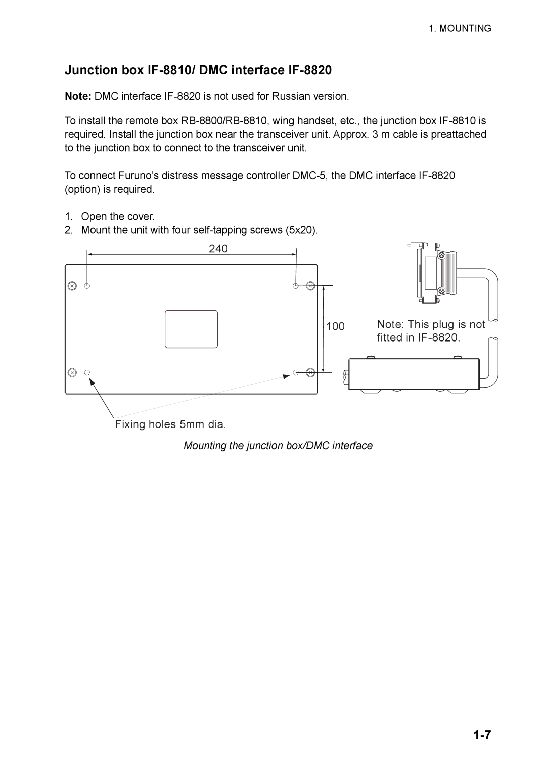 Furuno FM-8800D/8800S manual Junction box IF-8810/ DMC interface IF-8820 