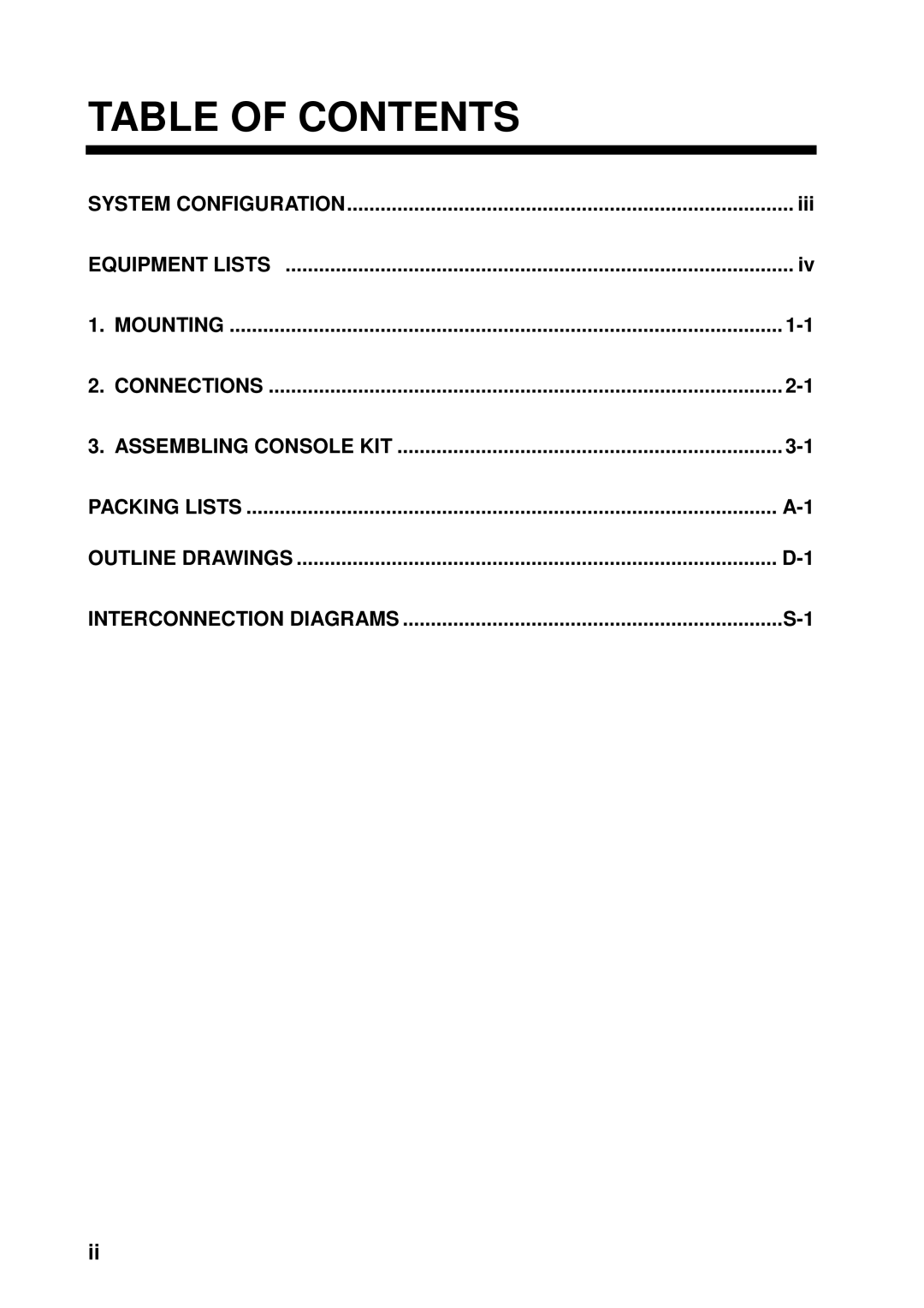 Furuno FM-8800D/8800S manual Table of Contents 