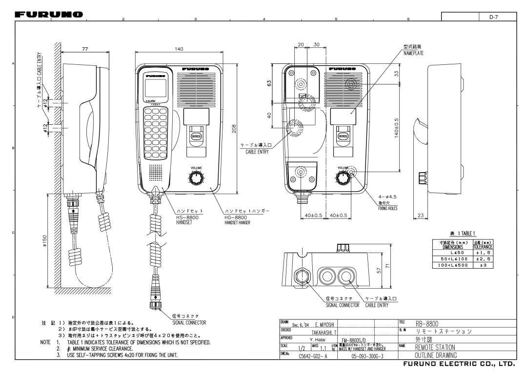 Furuno FM-8800D/8800S manual 