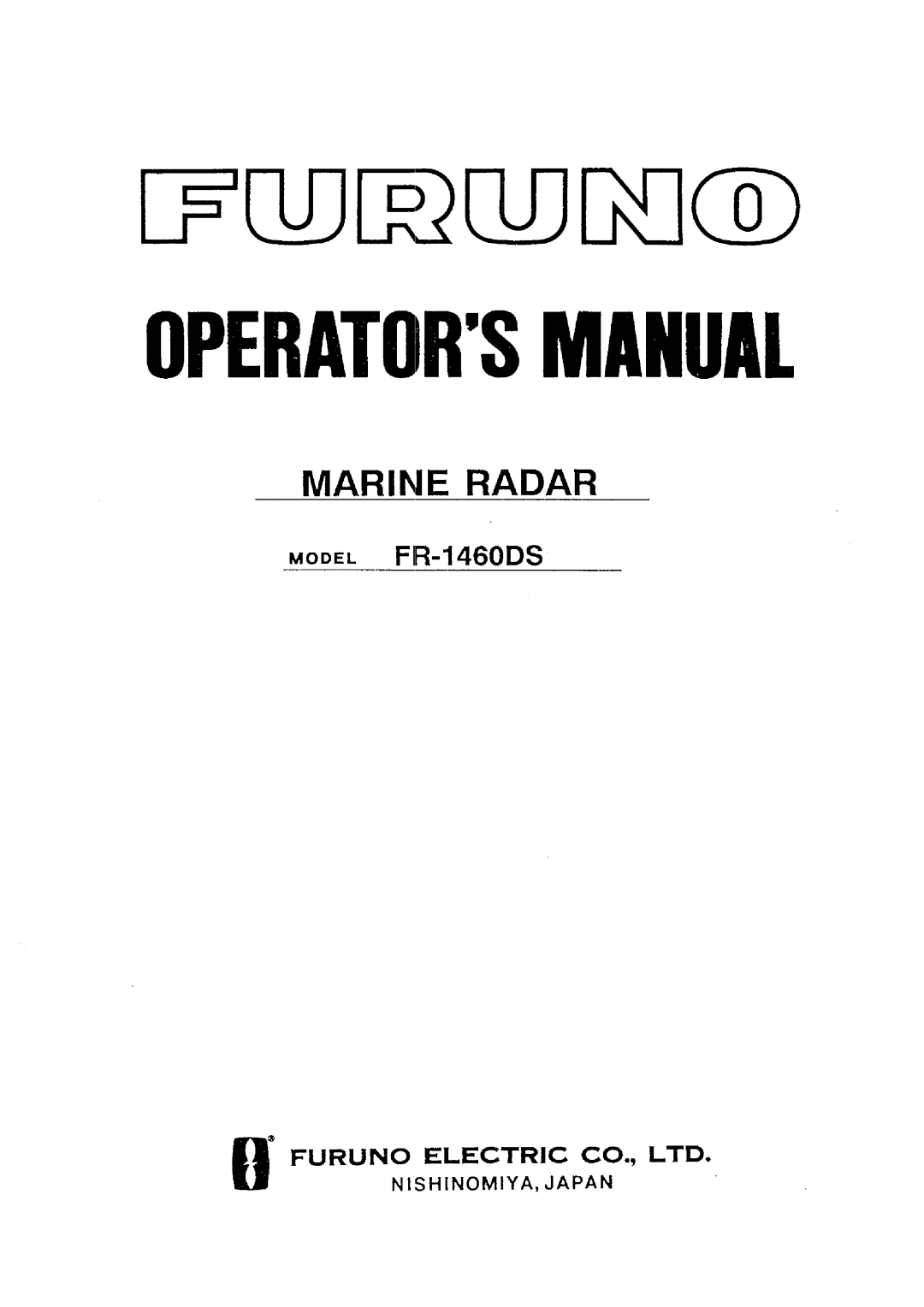 Furuno FR-1460DS manual 