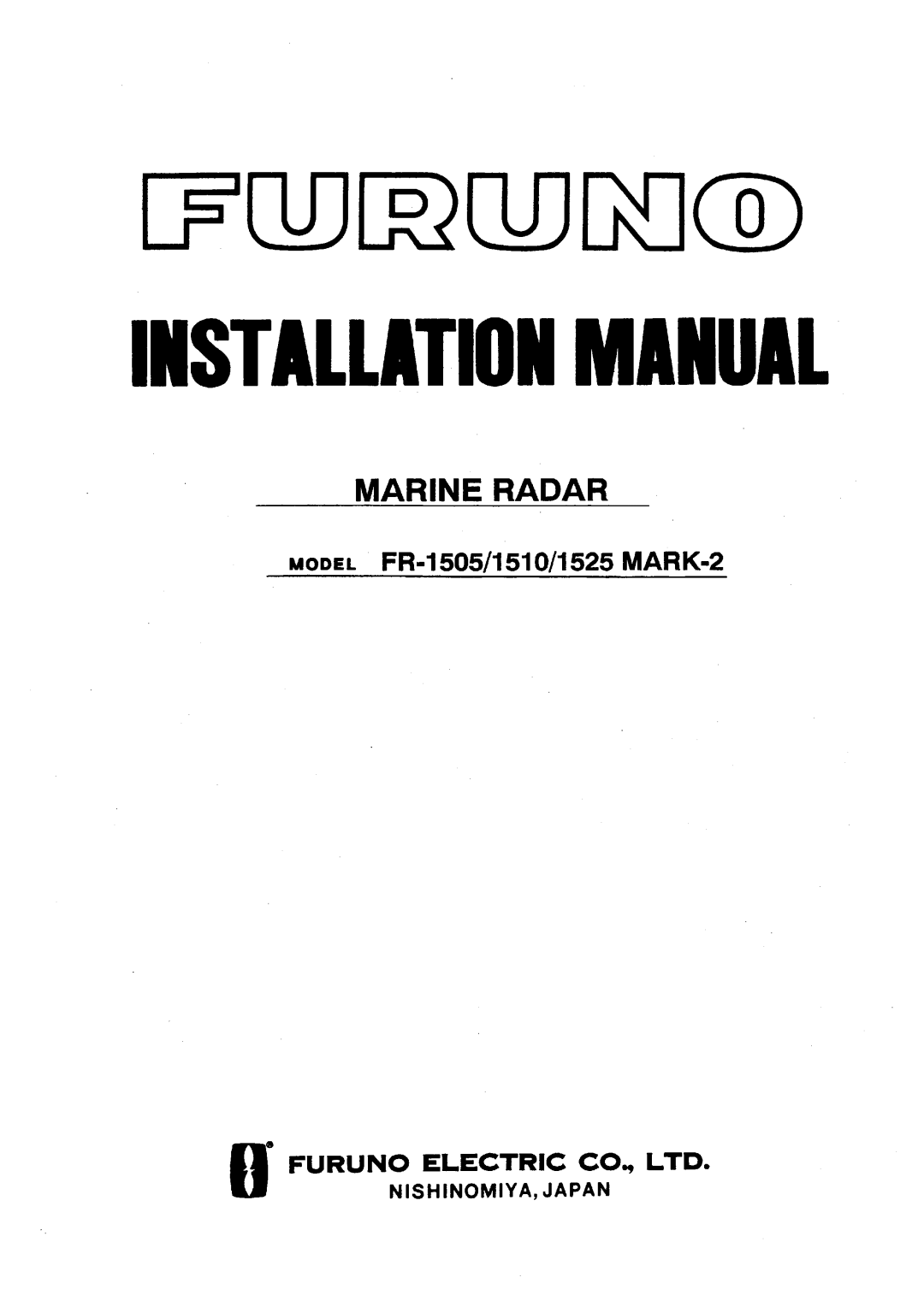 Furuno FR-1510, FR-1505, FR-1525 manual 