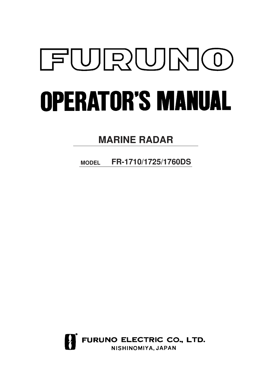 Furuno FR-1710 manual Marine Radar 