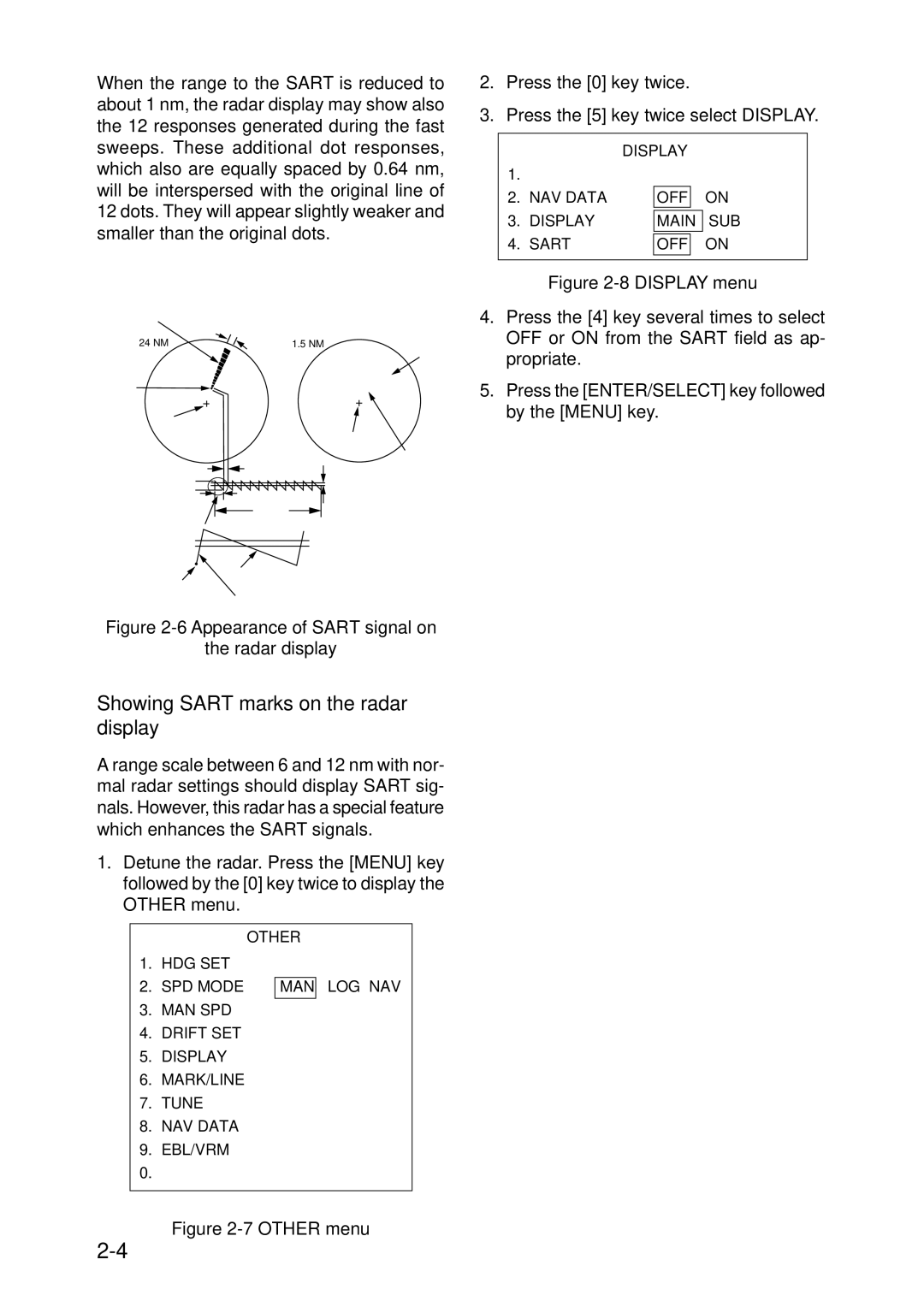 Furuno FR-1710 manual Showing Sart marks on the radar display, General remarks on receiving Sart, Sart range errors 