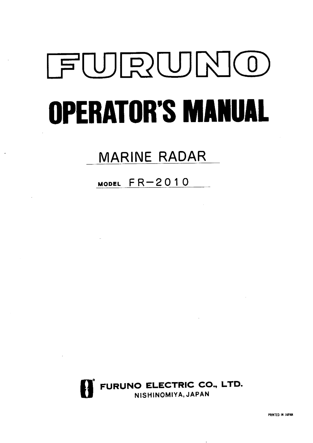 Furuno FR-2010 manual 