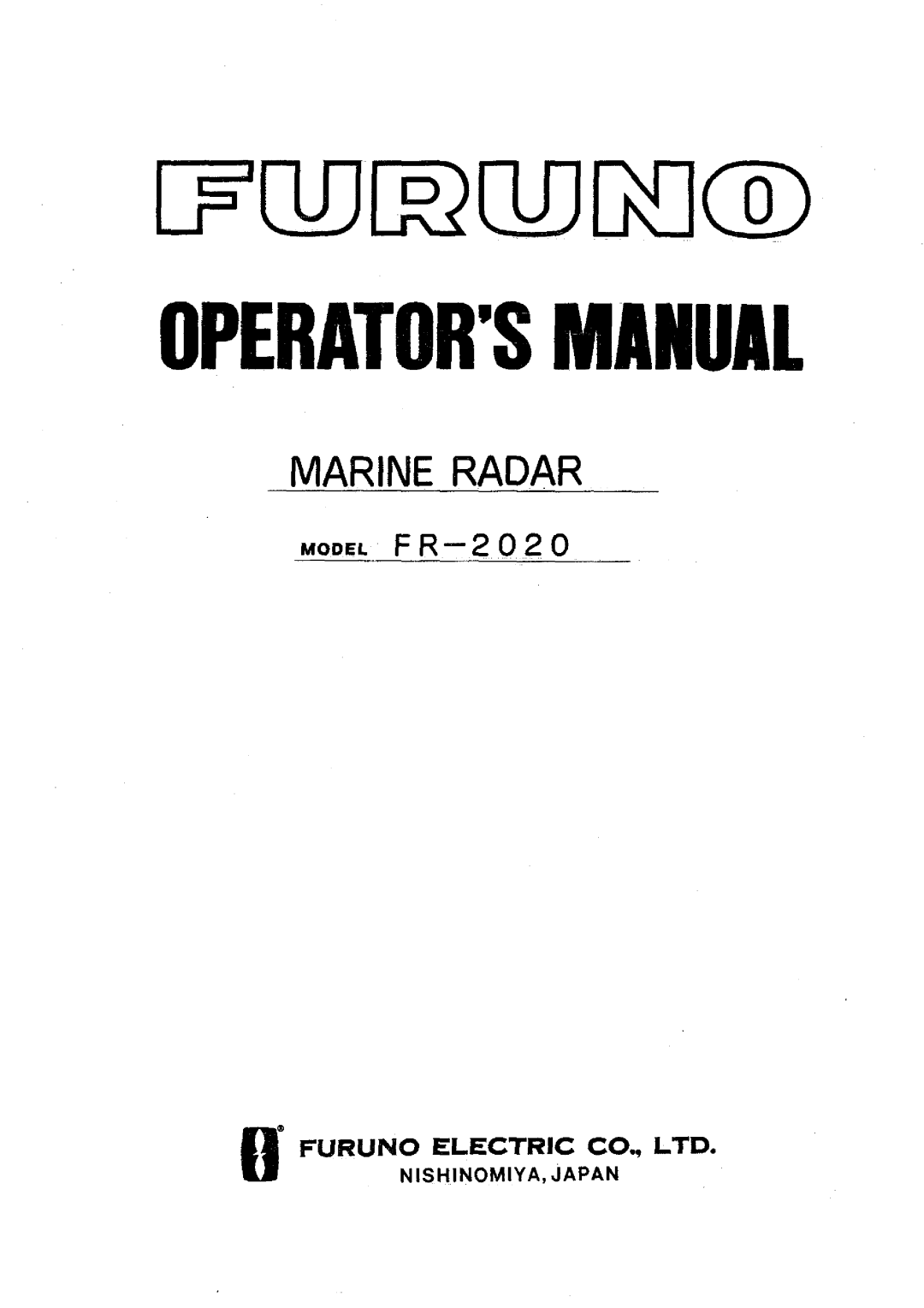 Furuno FR-2020 manual 