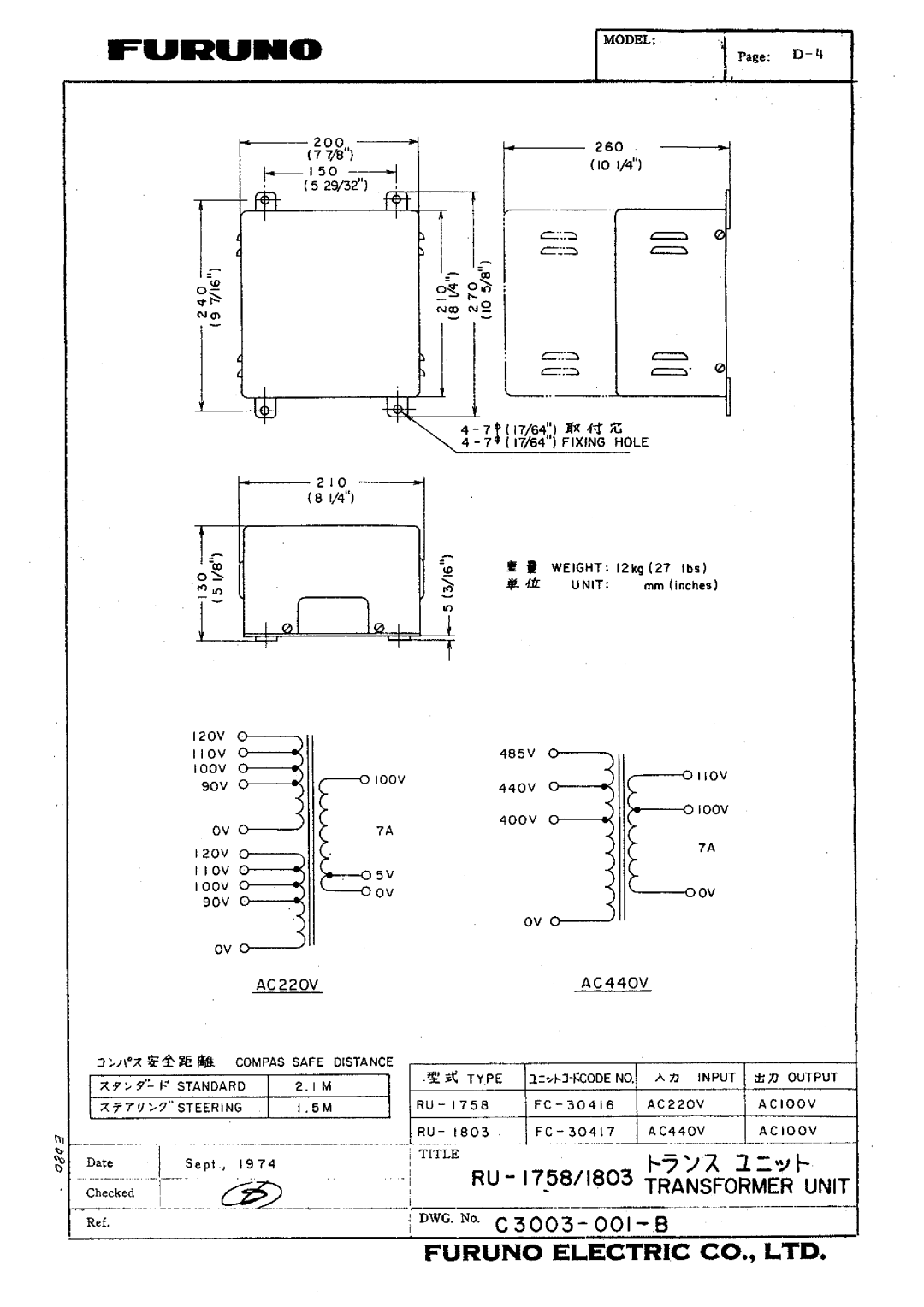 Furuno FR-2020 manual 