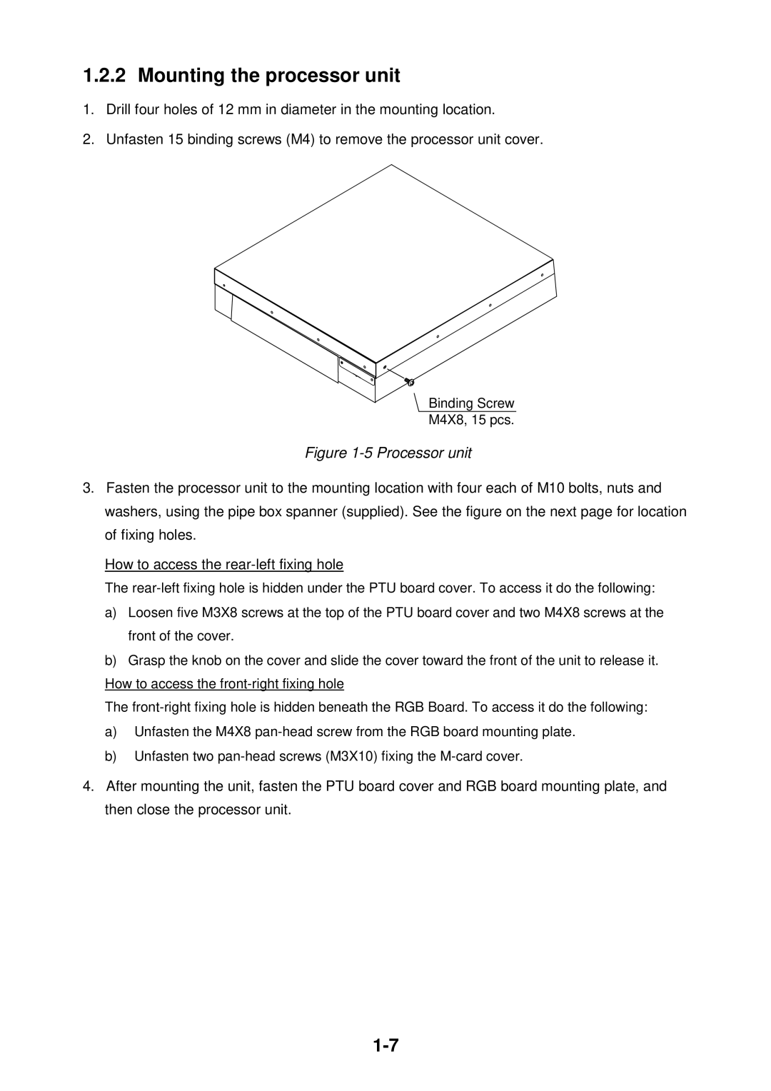 Furuno FR-2115-B installation manual Mounting the processor unit 