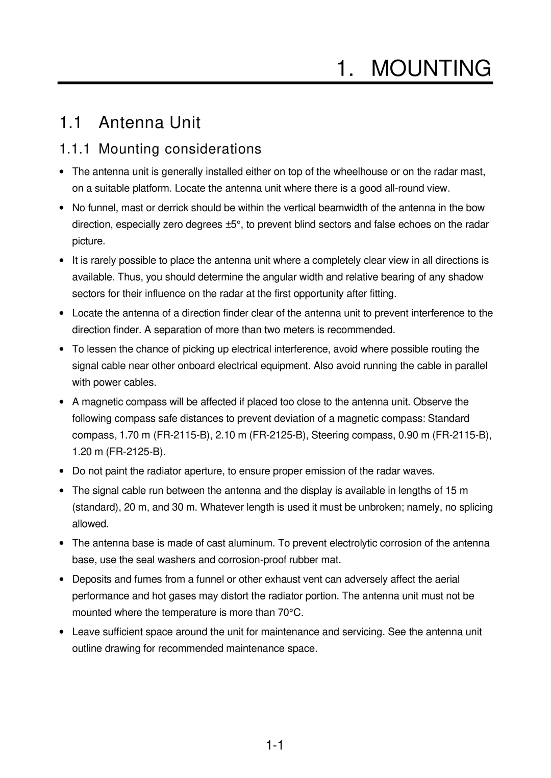 Furuno FR-2115-B installation manual Mounting 