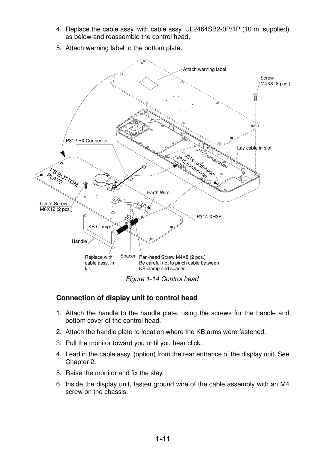 Furuno FR-2115/2125 manual Plate, Connection of display unit to control head 