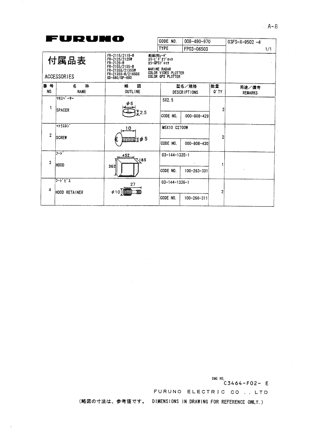 Furuno FR-2115/2125 manual 