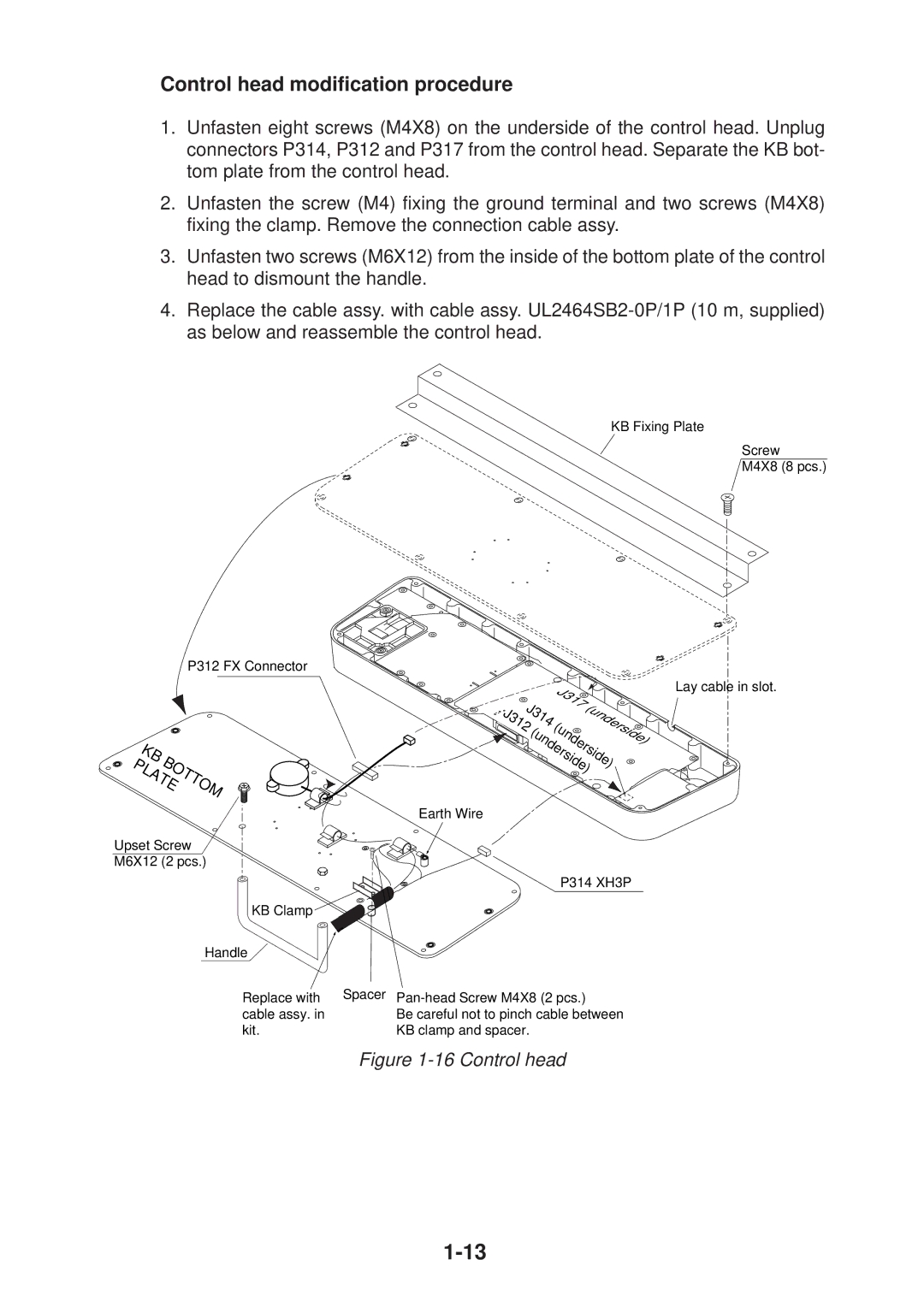 Furuno FR-2125V installation manual Plate, Control head modification procedure 