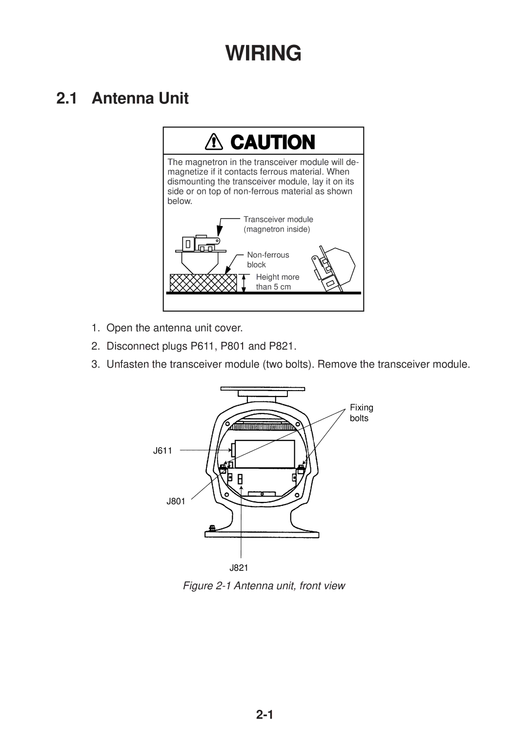 Furuno FR-2125V installation manual Wiring 