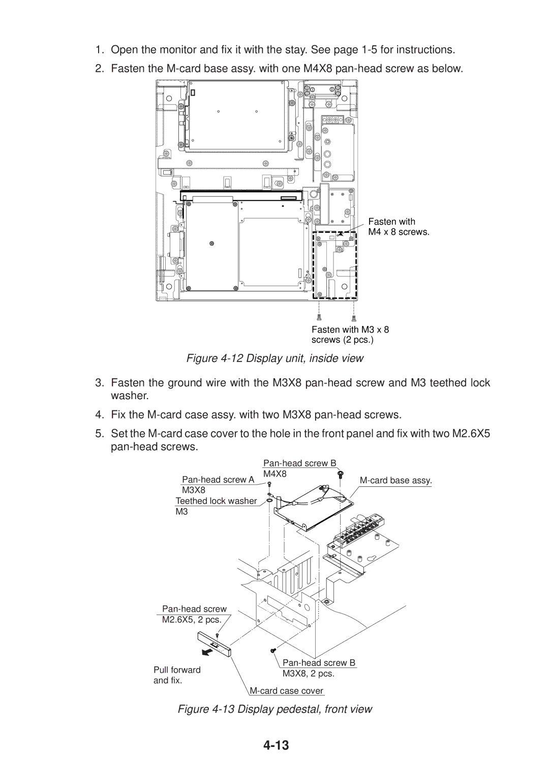 Furuno FR-2125V installation manual Display pedestal, front view 