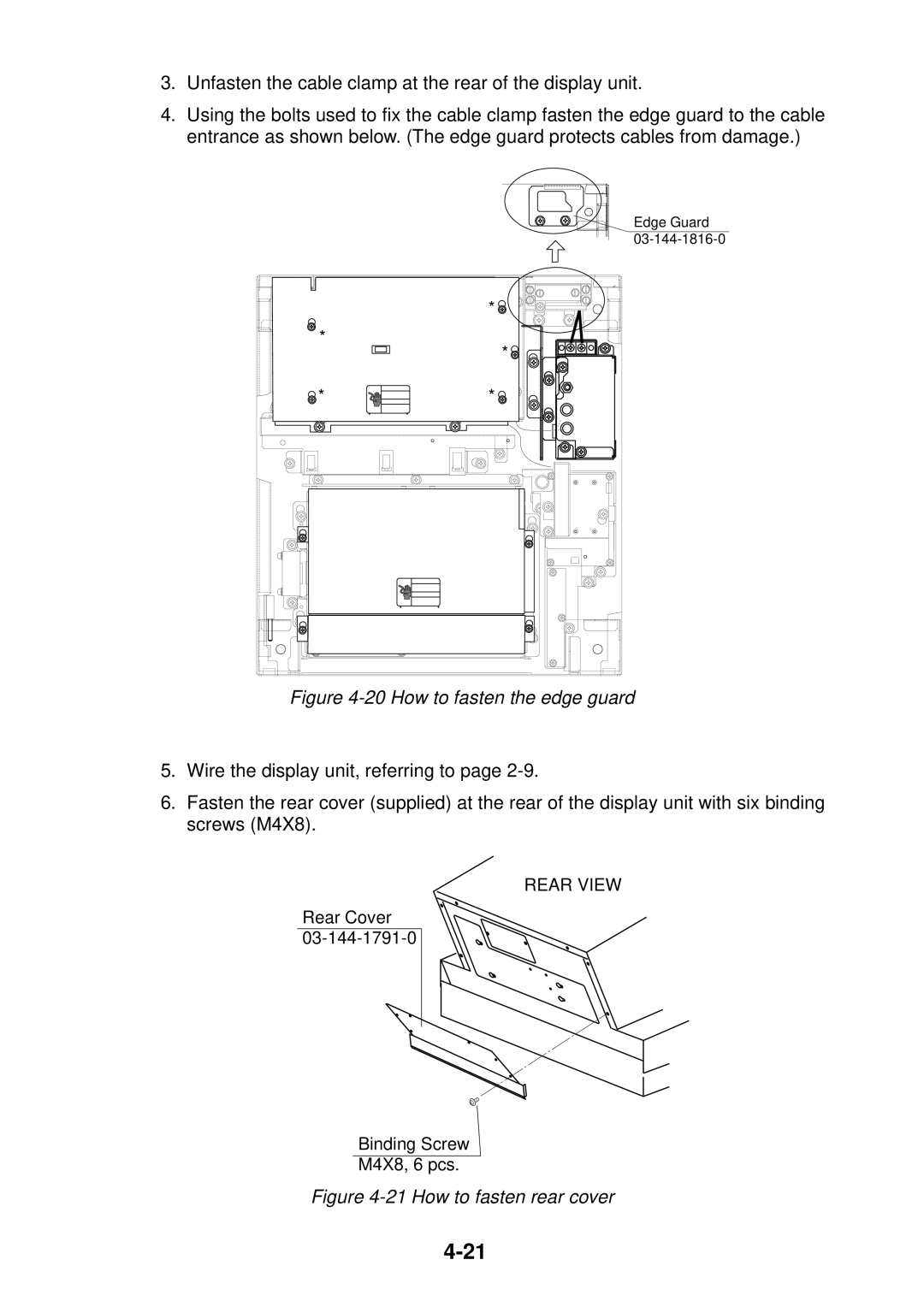 Furuno FR-2125V installation manual How to fasten the edge guard 