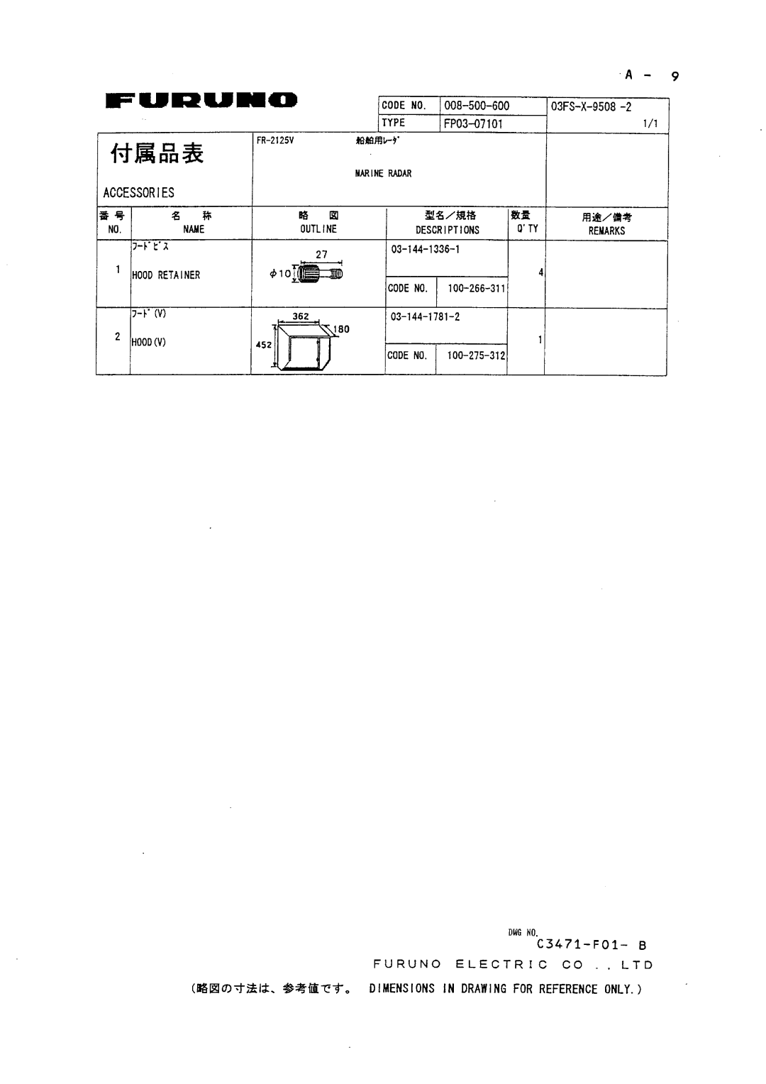 Furuno FR-2125V installation manual 