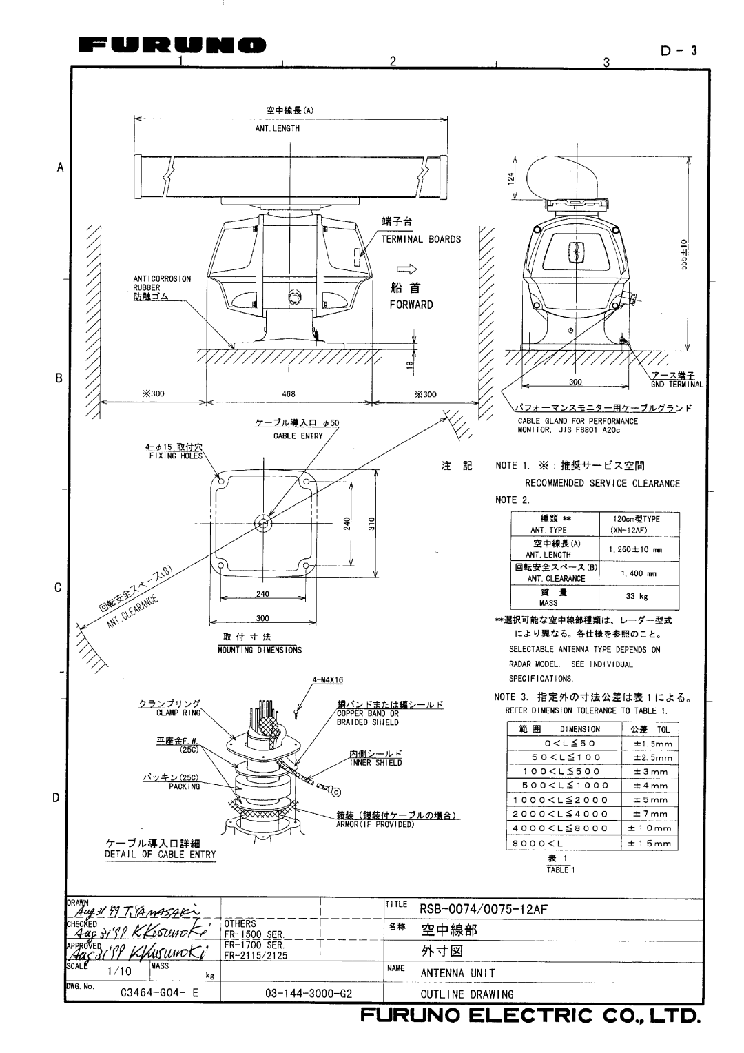 Furuno FR-2125V installation manual 