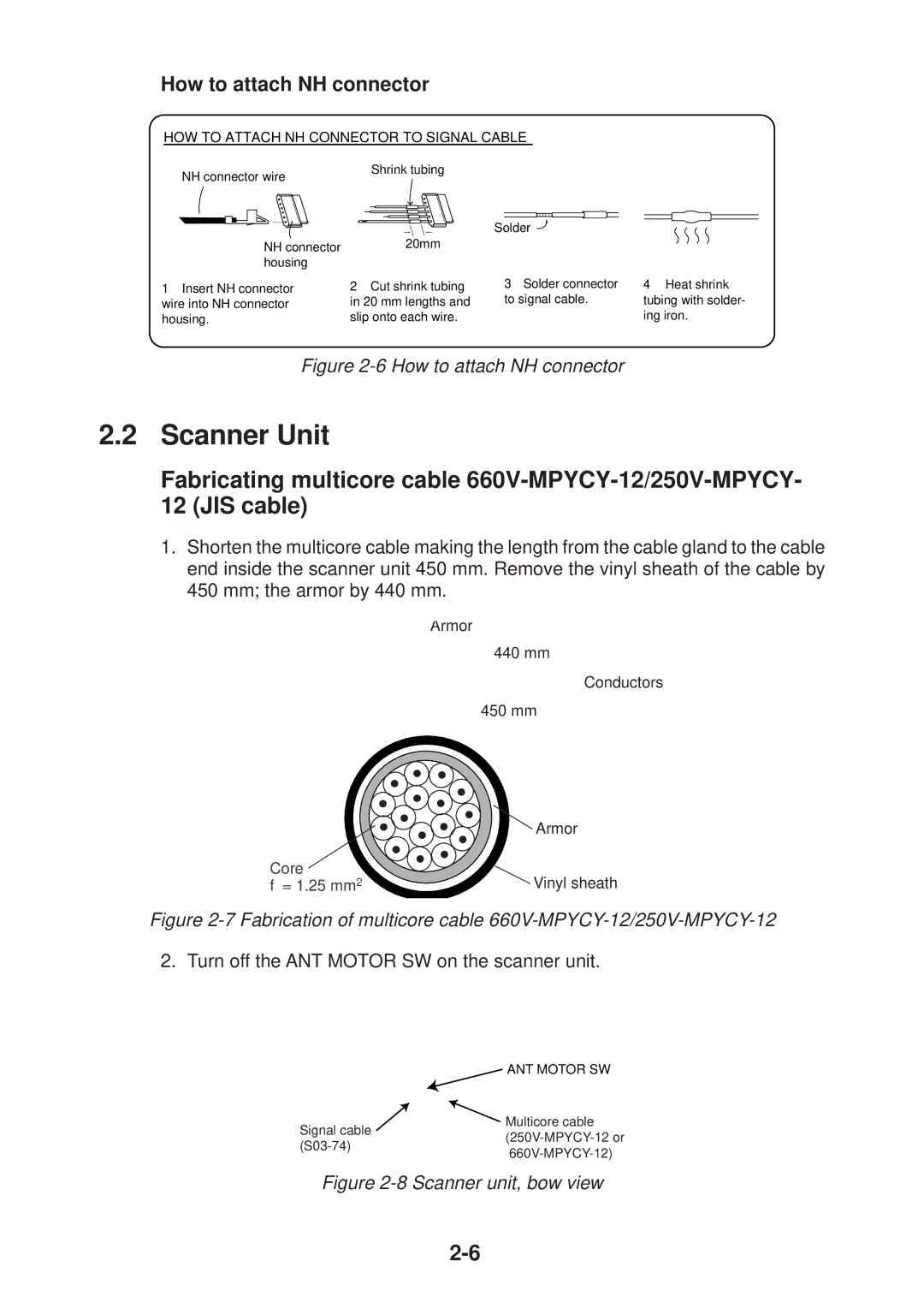 Furuno FR-2135S manual How to attach NH connector, HOW to Attach NH Connector to Signal Cable 