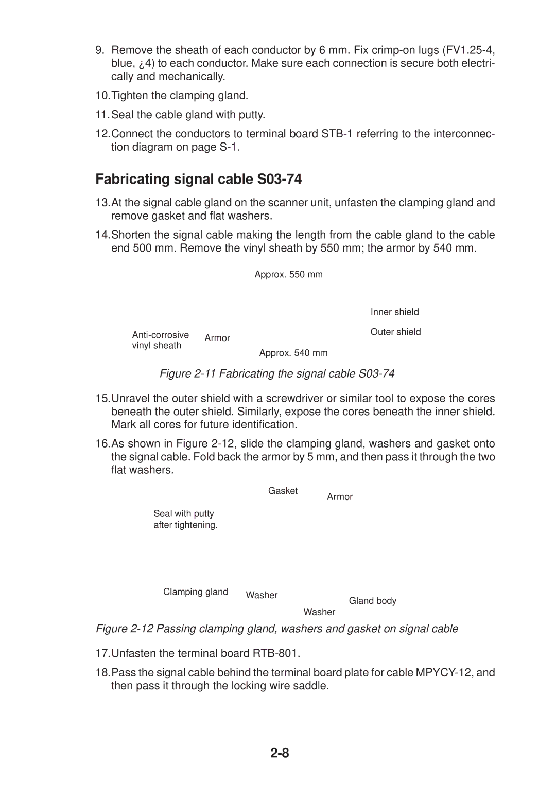 Furuno FR-2135S manual Fabricating signal cable S03-74, Fabricating the signal cable S03-74 