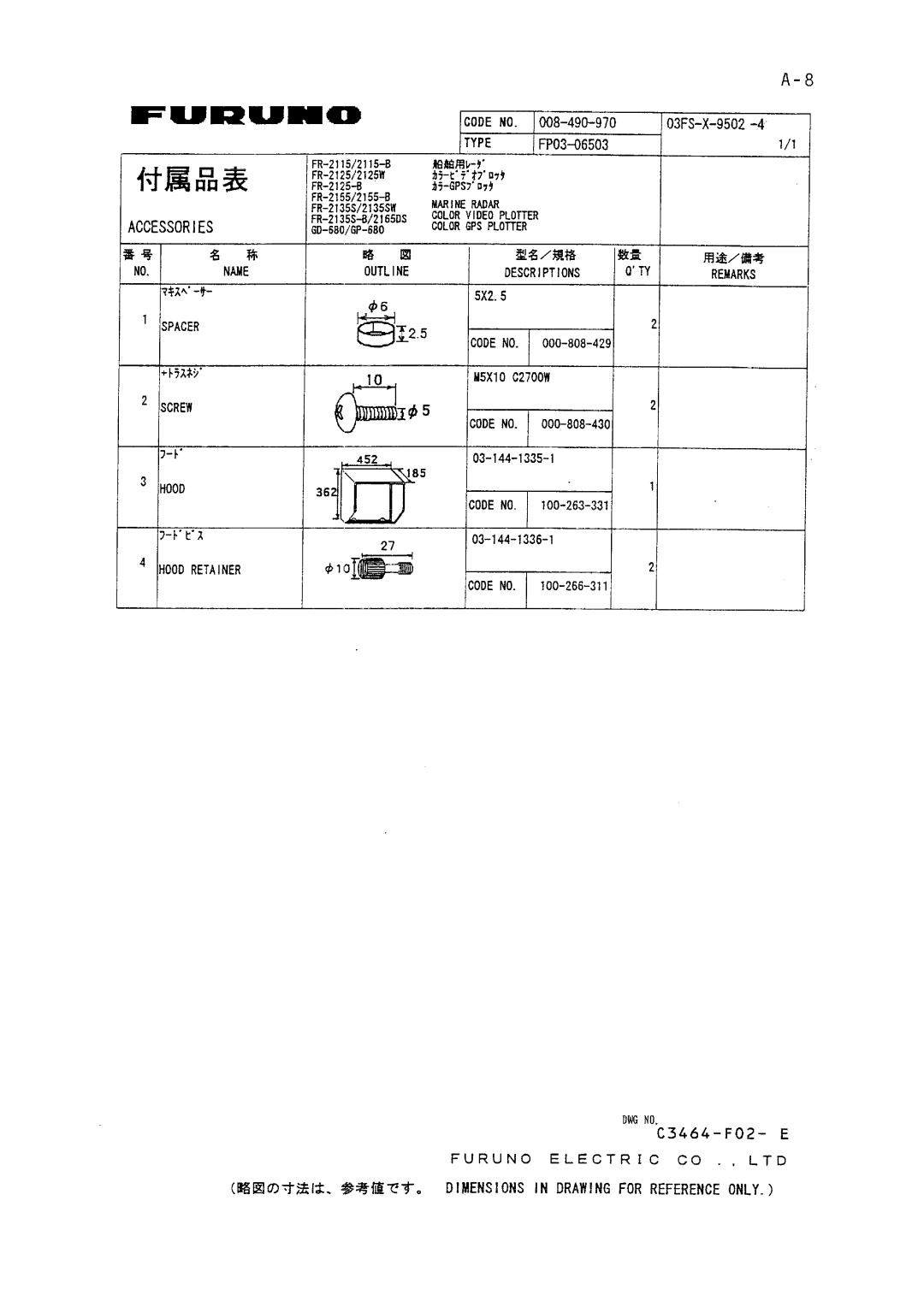 Furuno FR-2135S manual 