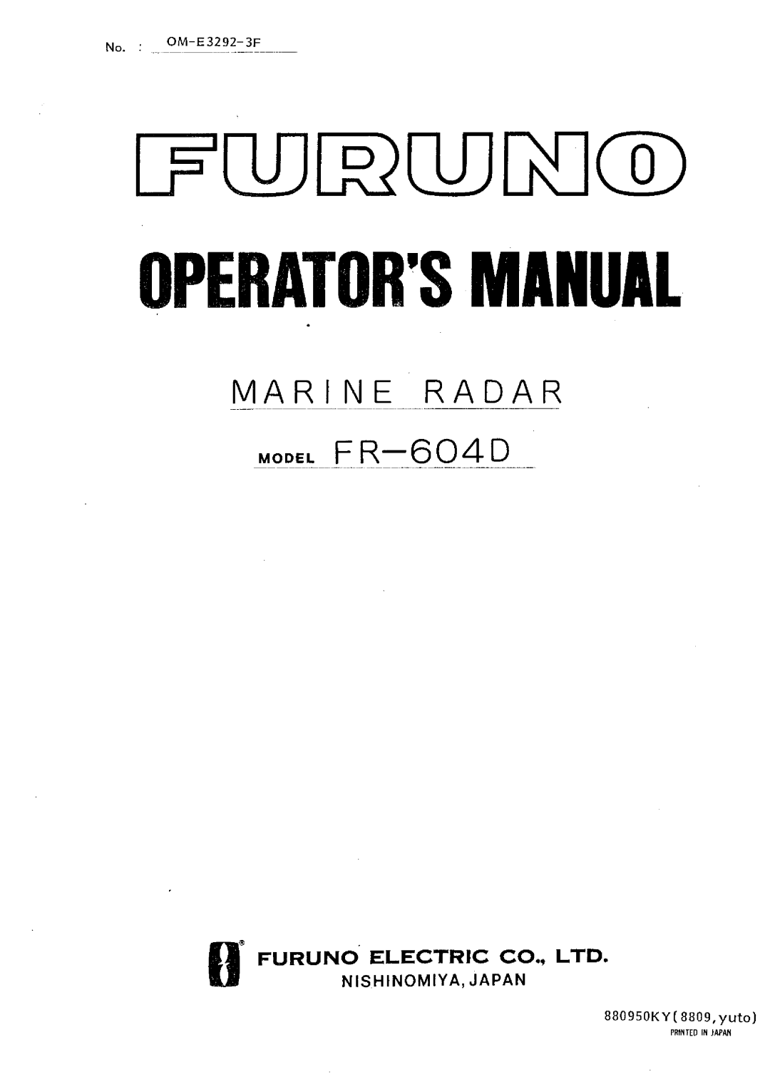 Furuno FR-604D manual 