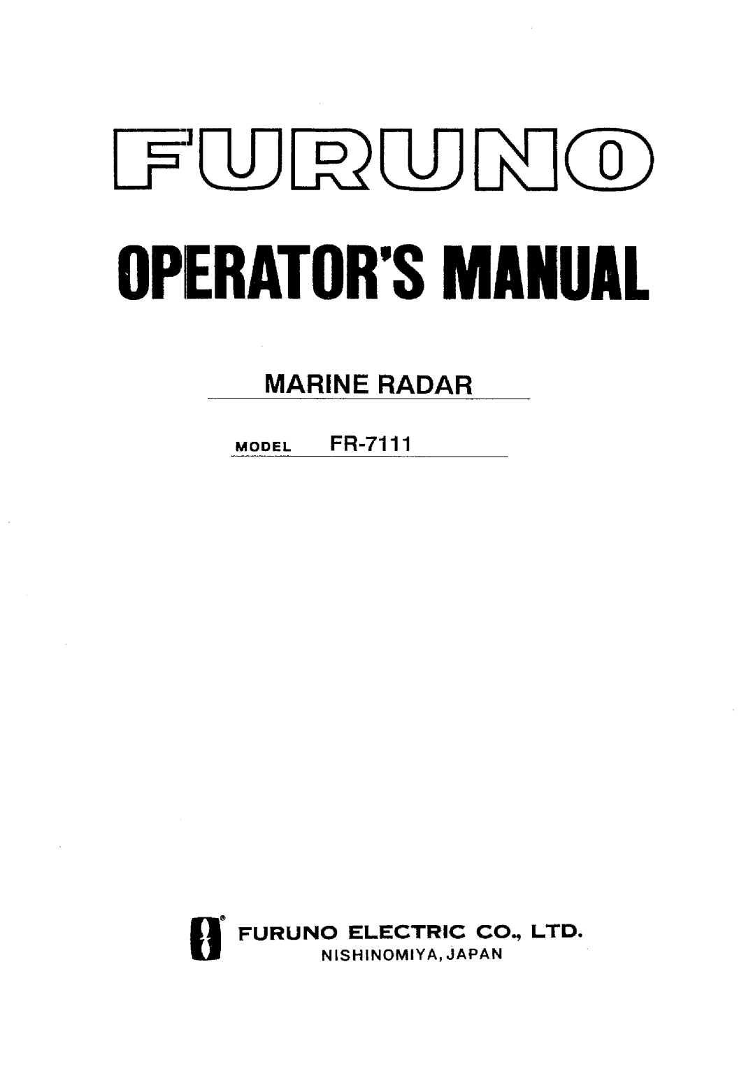 Furuno FR-7111 manual 