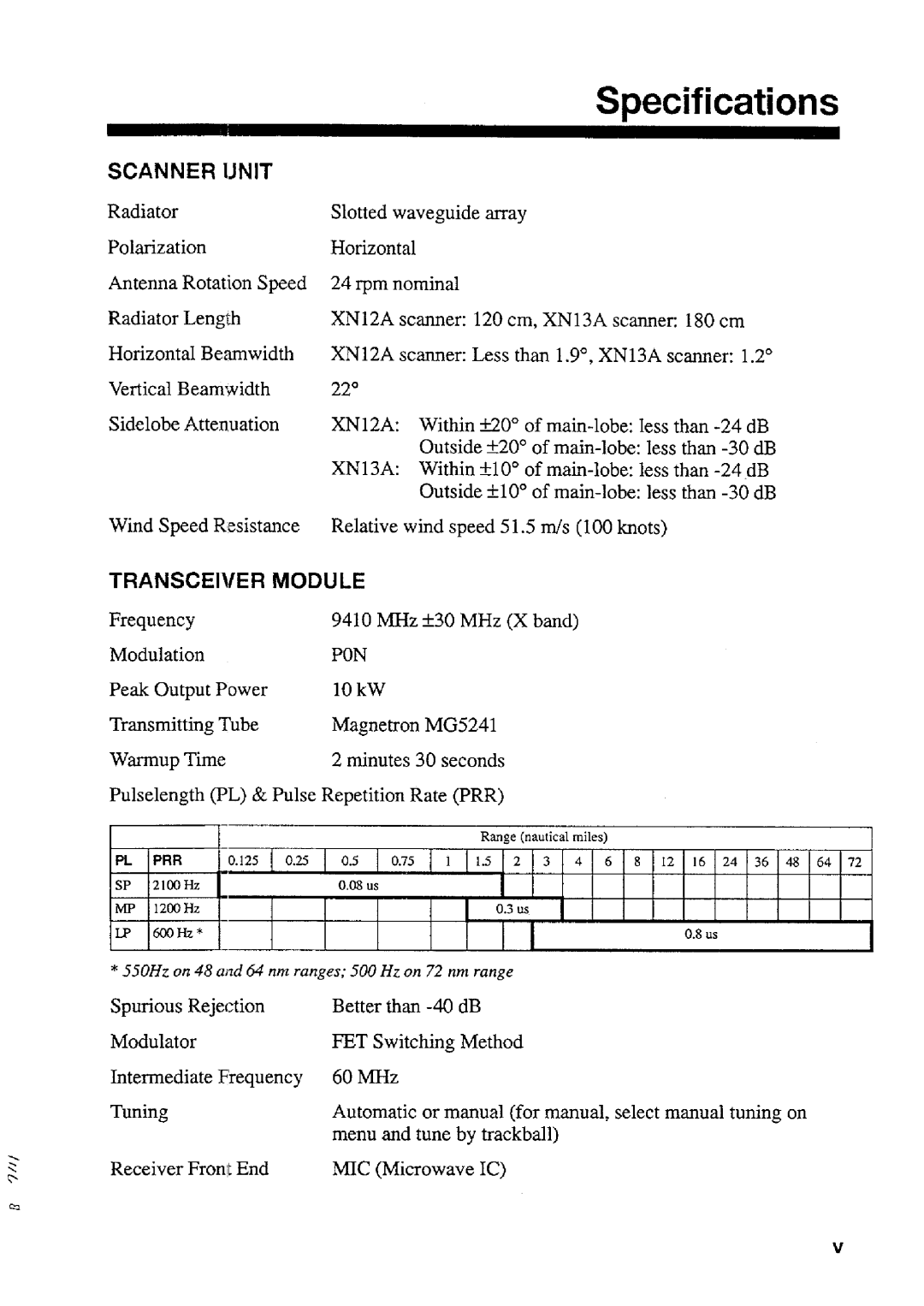 Furuno FR-7111 manual 