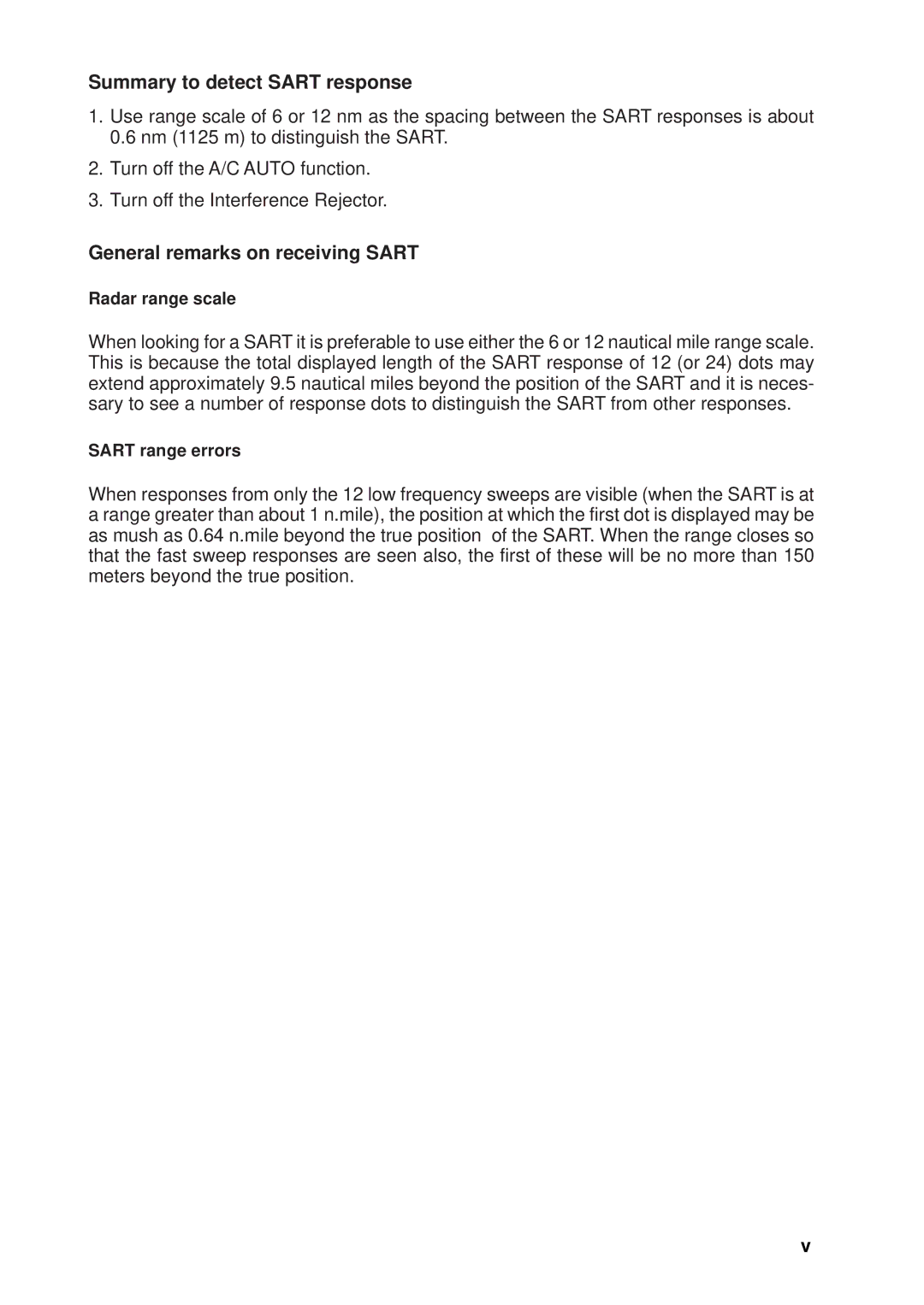 Furuno FR-7112, FR-7252, FR-7062 manual Summary to detect Sart response 