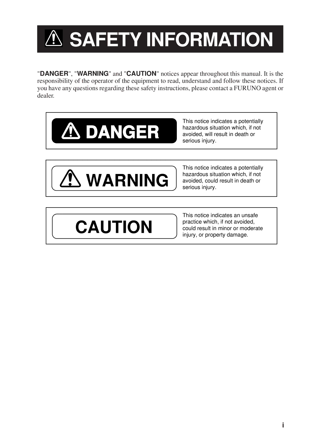 Furuno FR-8051 manual Safety Information 