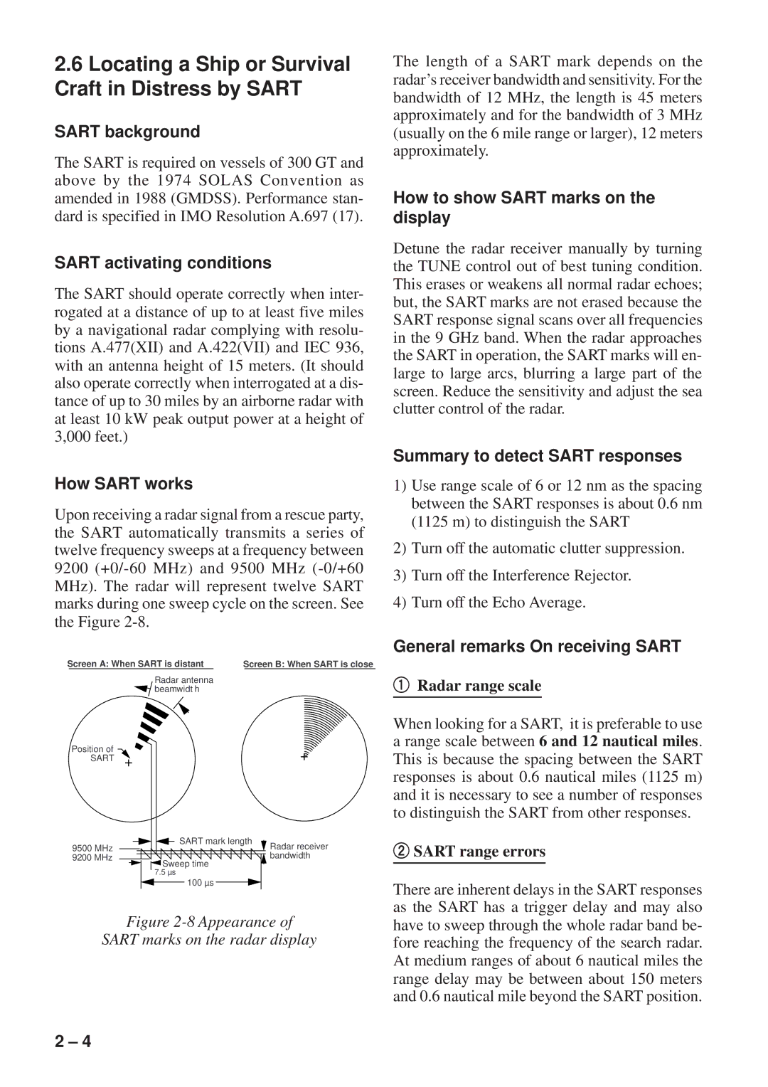 Furuno FR-8051 manual Locating a Ship or Survival Craft in Distress by Sart 