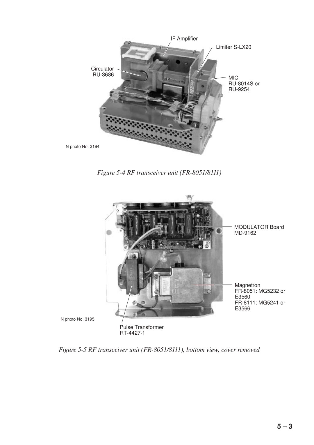 Furuno manual RF transceiver unit FR-8051/8111 