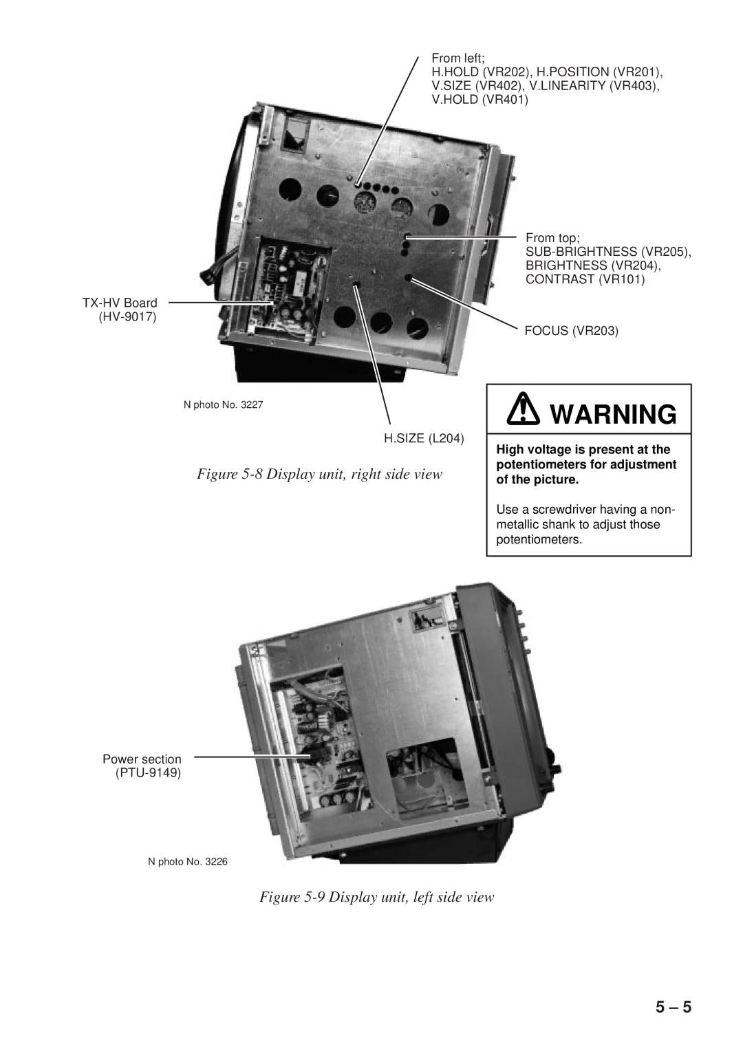 Furuno FR-8051 manual Display unit, right side view 