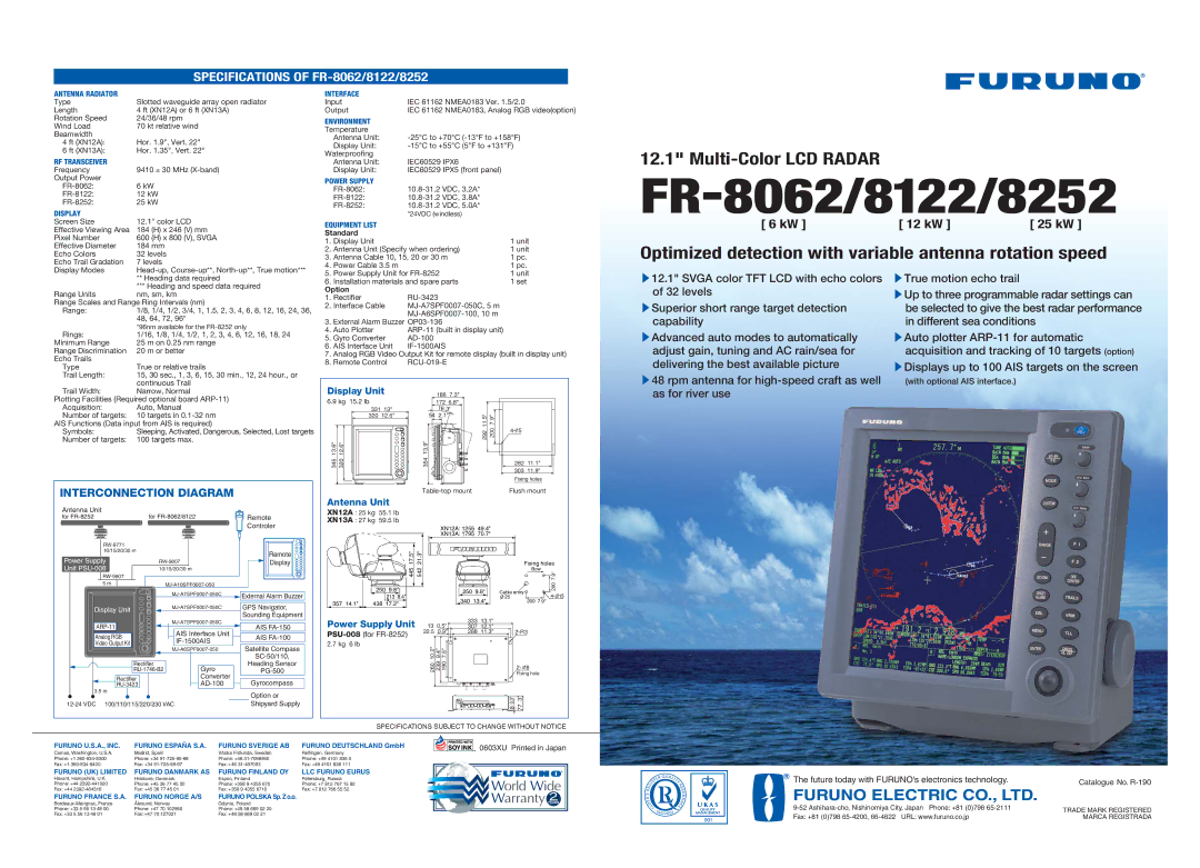 Furuno manual FR-8062 FR-8122 Model FR-8252 