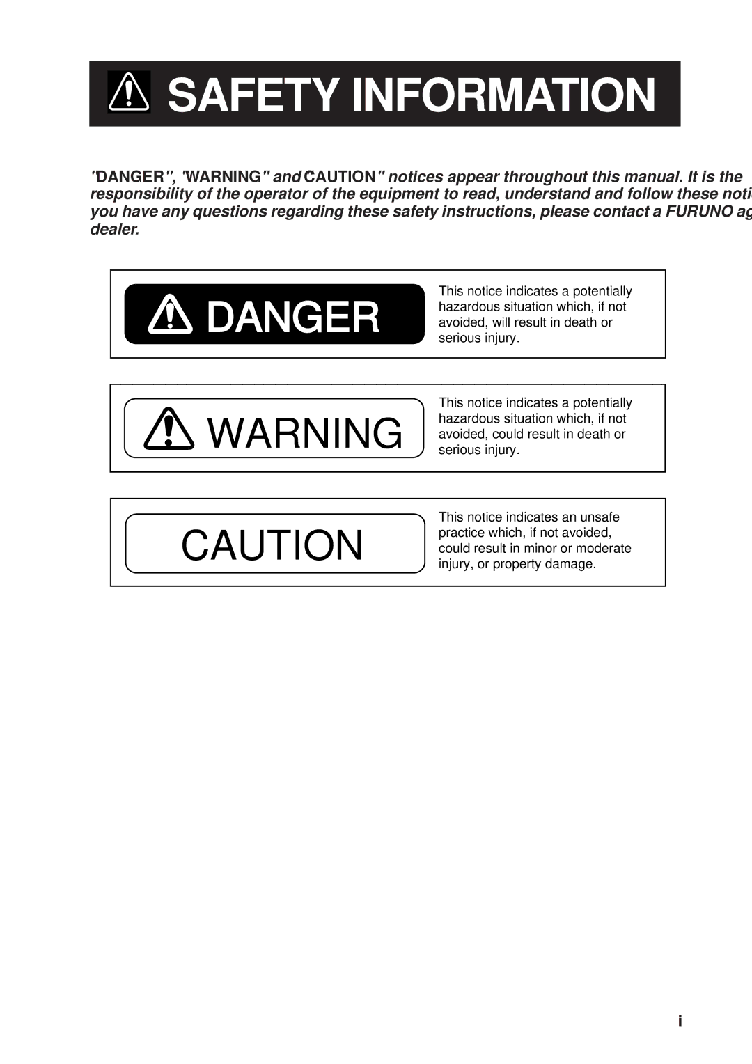 Furuno FR-8111, FR-8251 manual Safety Information 