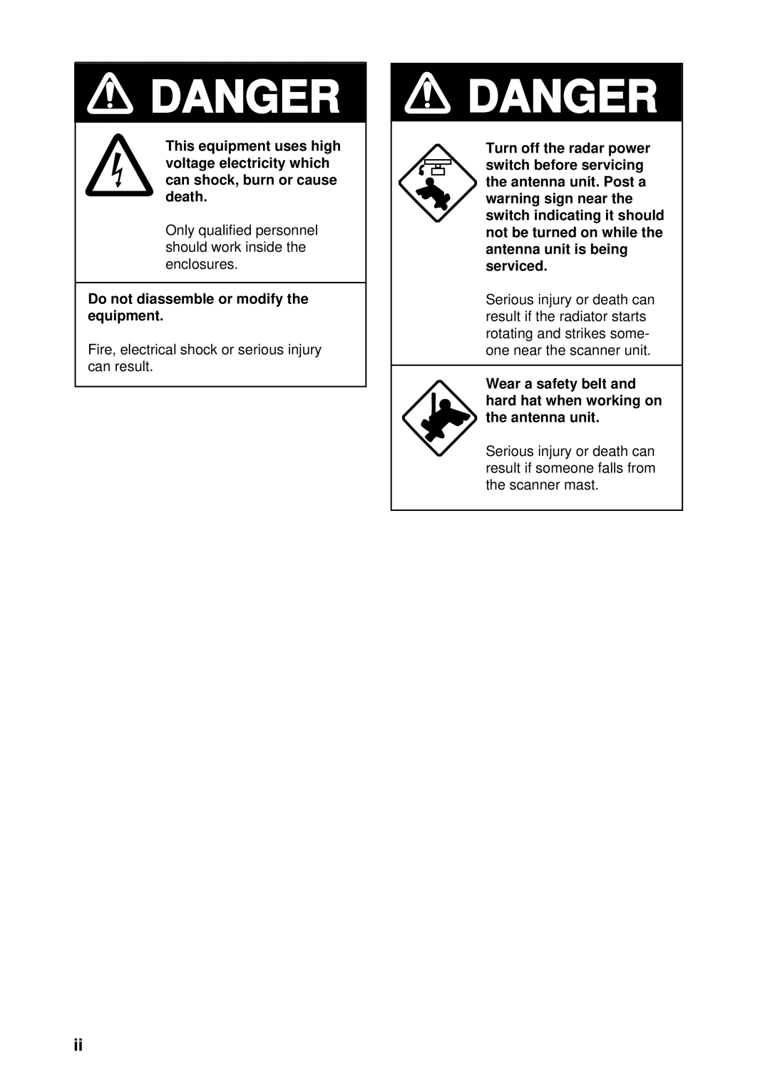 Furuno FR-8251, FR-8111 manual Do not diassemble or modify the equipment 