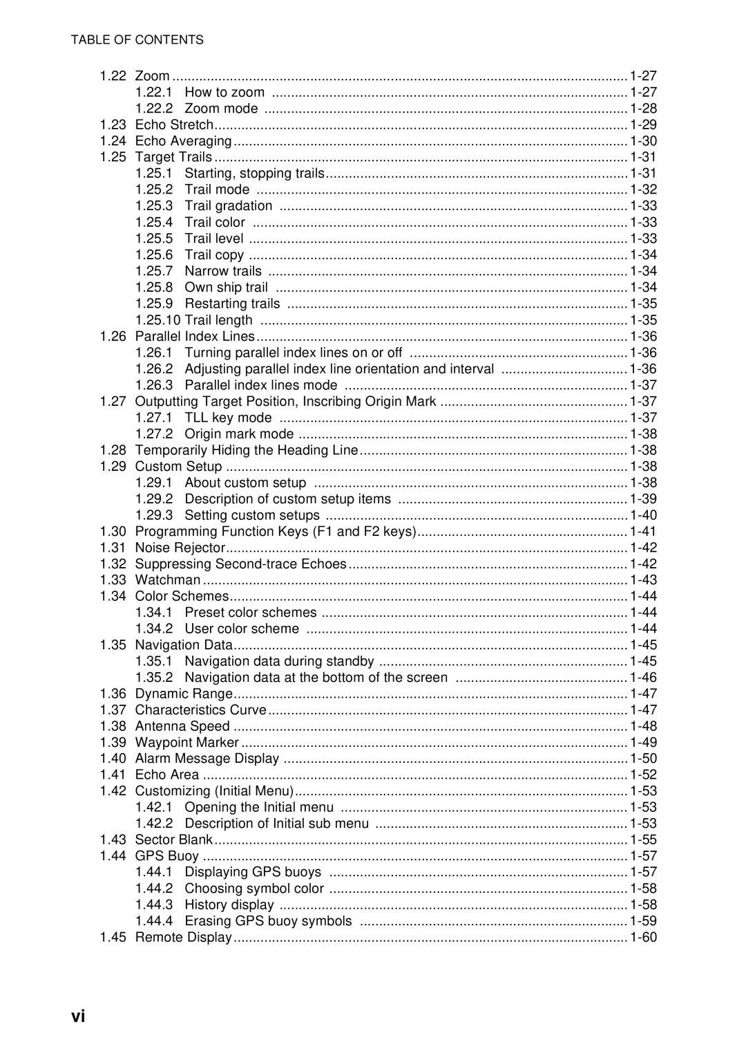 Furuno FR-8122, FR-8252, FR-8062 manual Table of Contents 