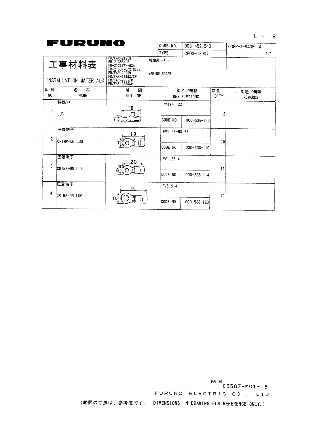 Furuno FR/FAR-2835SW/2865SW manual 