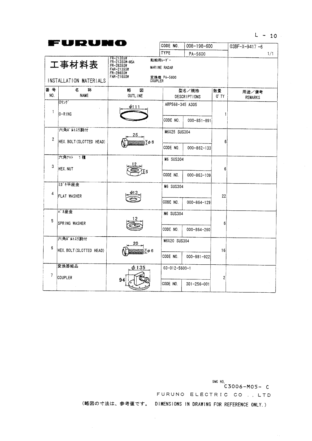 Furuno FR/FAR-2835SW/2865SW manual 